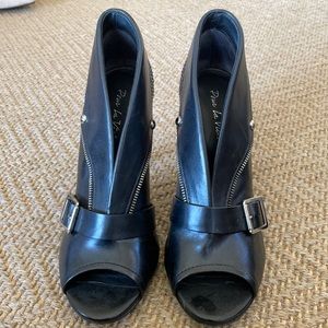 Black Moto leather heels